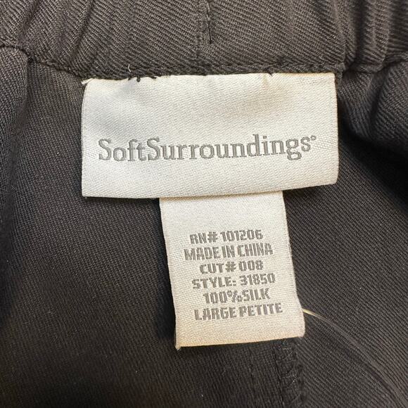 Soft Surrounding Silk Drawstring Pants Black Large Petite - Picture 4 of 7